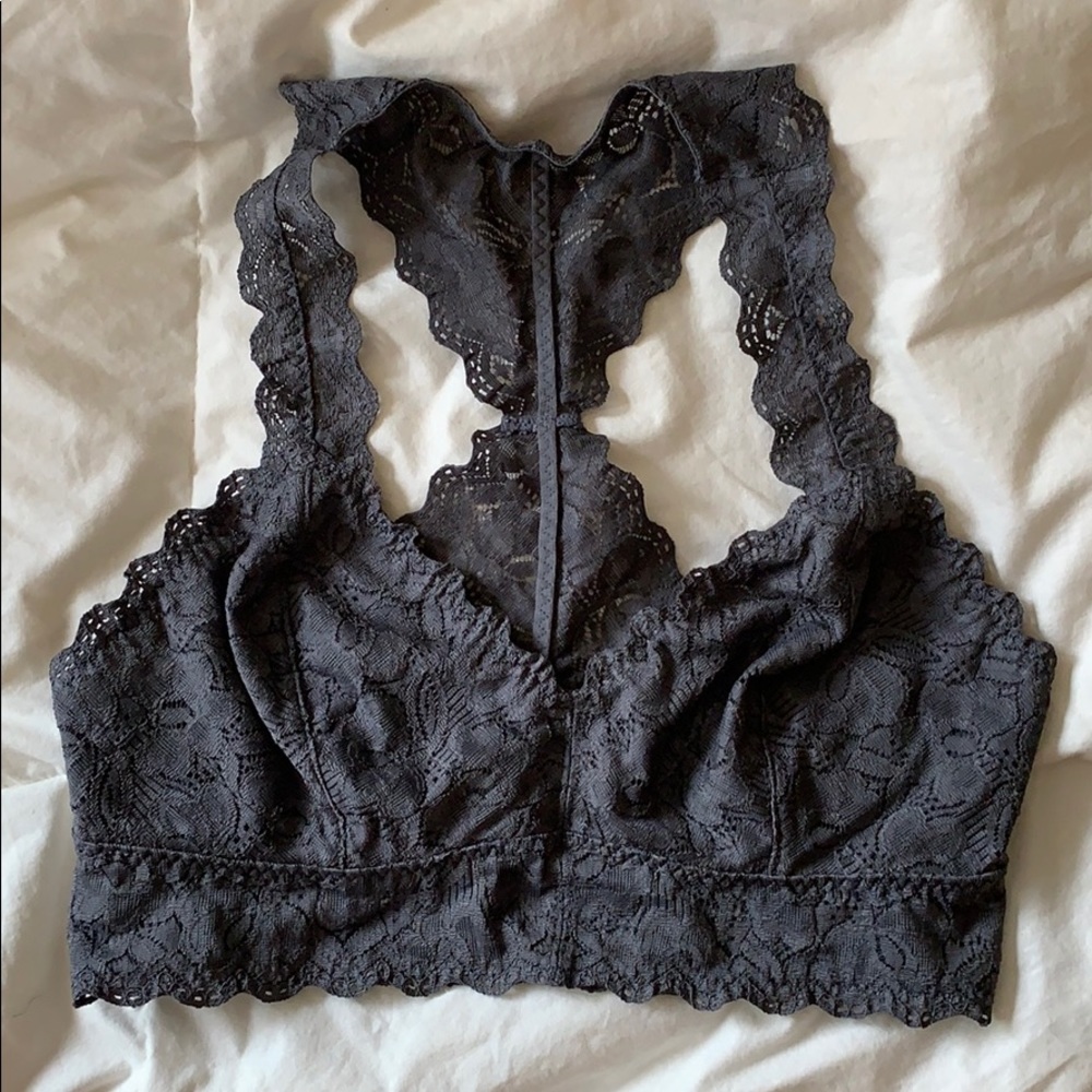 Gray Sexy Lace Bralette